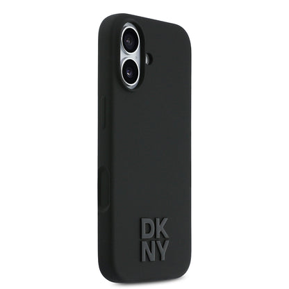 iPhone 17 Kılıf DKNY Orjinal Lisanslı M-safe Şarj Özellikli Metal Logolu Silikon Kılıf