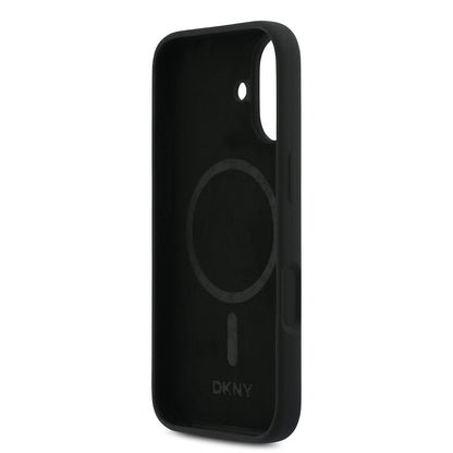 iPhone 17 Kılıf DKNY Orjinal Lisanslı M-safe Şarj Özellikli Metal Logolu Silikon Kılıf