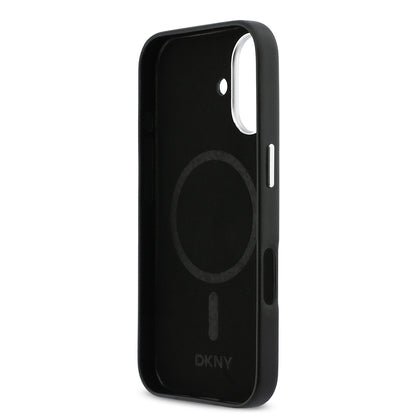 iPhone 17 Kılıf DKNY Orjinal Lisanslı M-safe Şarj Özellikli PU Büyük Dikey Logolu Kılıf