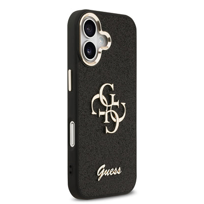 iPhone 17 Kılıf Guess Orijinal Lisanslı 4G Büyük Metal Kamera Çerçeveli ve Logolu Glitter Kılıf