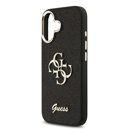iPhone 17 Kılıf Guess Orijinal Lisanslı 4G Büyük Metal Kamera Çerçeveli ve Logolu Glitter Kılıf