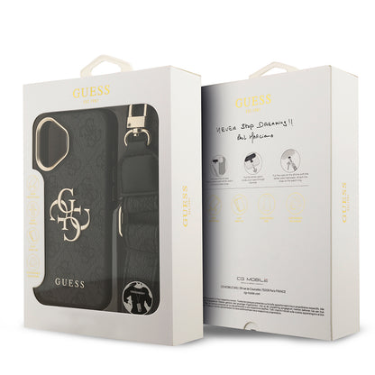 iPhone 17 Kılıf Guess Orijinal Lisanslı 4G Büyük Metal Logolu Kalın Askılı Kılıf