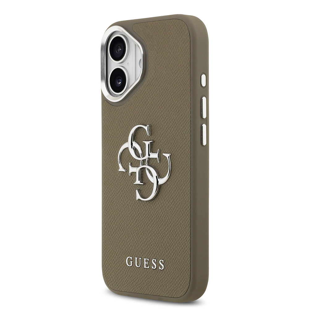 iPhone 17 Kılıf Guess Orijinal Lisanslı Grained 4G Metal Büyük Logolu Kılıf