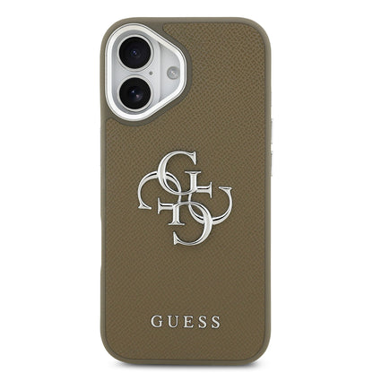 iPhone 17 Kılıf Guess Orijinal Lisanslı Grained 4G Metal Büyük Logolu Kılıf