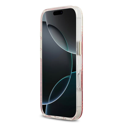 iPhone 17 Kılıf Guess Orijinal Lisanslı M-safe Şarj Özellikli 4G Desenli Simli Silikon Kılıf