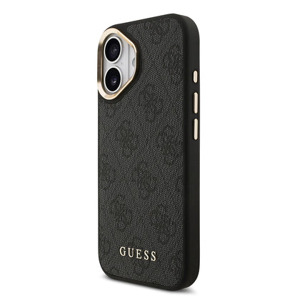 iPhone 17 Kılıf Guess Orijinal Lisanslı M-safe Şarj Özellikli 4G Metal Büyük Logolu Kartlıklı Kılıf