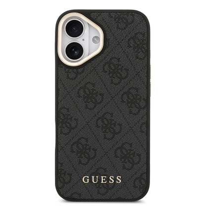 iPhone 17 Kılıf Guess Orijinal Lisanslı M-safe Şarj Özellikli 4G Metal Büyük Logolu Kartlıklı Kılıf