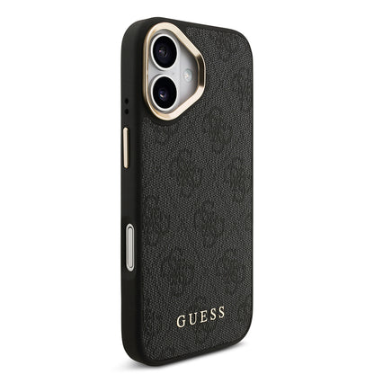 iPhone 17 Kılıf Guess Orijinal Lisanslı M-safe Şarj Özellikli 4G Metal Büyük Logolu Kartlıklı Kılıf