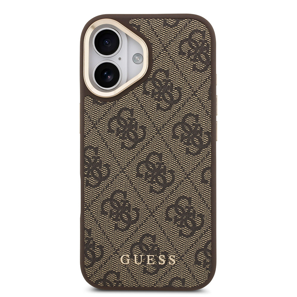 iPhone 17 Kılıf Guess Orijinal Lisanslı M-safe Şarj Özellikli 4G Metal Büyük Logolu Kartlıklı Kılıf