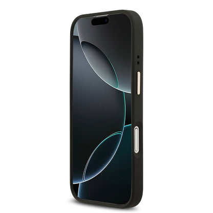 iPhone 17 Kılıf Guess Orijinal Lisanslı M-safe Şarj Özellikli Gold Metal Kamera Çerçeveli Taşlı 4G Logolu Kılıf