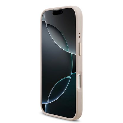 iPhone 17 Kılıf Guess Orijinal Lisanslı M-safe Şarj Özellikli Gold Metal Kamera Çerçeveli Taşlı 4G Logolu Kılıf