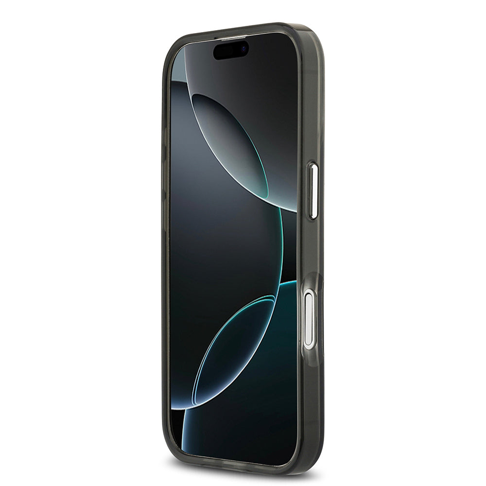 iPhone 17 Kılıf Guess Orijinal Lisanslı M-safe Şarj Özellikli IML Baskılı Üçgen Logolu Metal Kamera Çerçeveli Kılıf