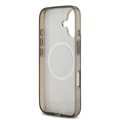 iPhone 17 Kılıf Guess Orijinal Lisanslı M-safe Şarj Özellikli IML Peony ve 4G Desenli Klasik Logolu Kılıf