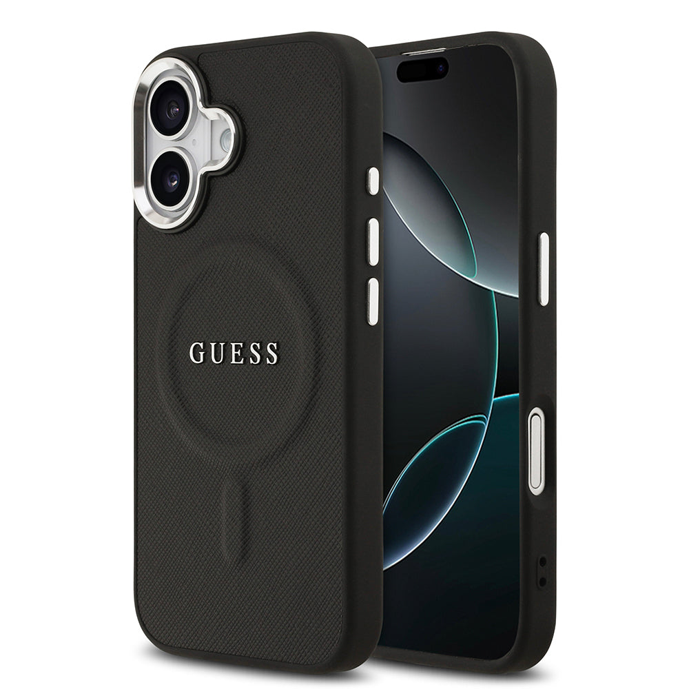 iPhone 17 Kılıf Guess Orijinal Lisanslı M-safe Şarj Özellikli Klasik Yazı Logolu PU Deri Kılıf