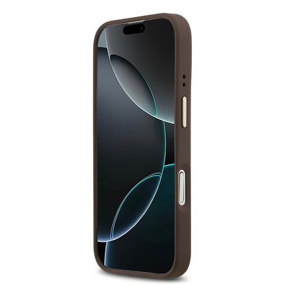 iPhone 17 Kılıf Guess Orijinal Lisanslı M-safe Şarj Özellikli Sıcak Baskılı Yazı Logolu PU Deri Peony Kılıf