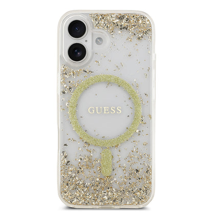 iPhone 17 Kılıf Guess Orijinal Lisanslı M-safe Şarj Özellikli Transparan Resin Bottom Kılıf