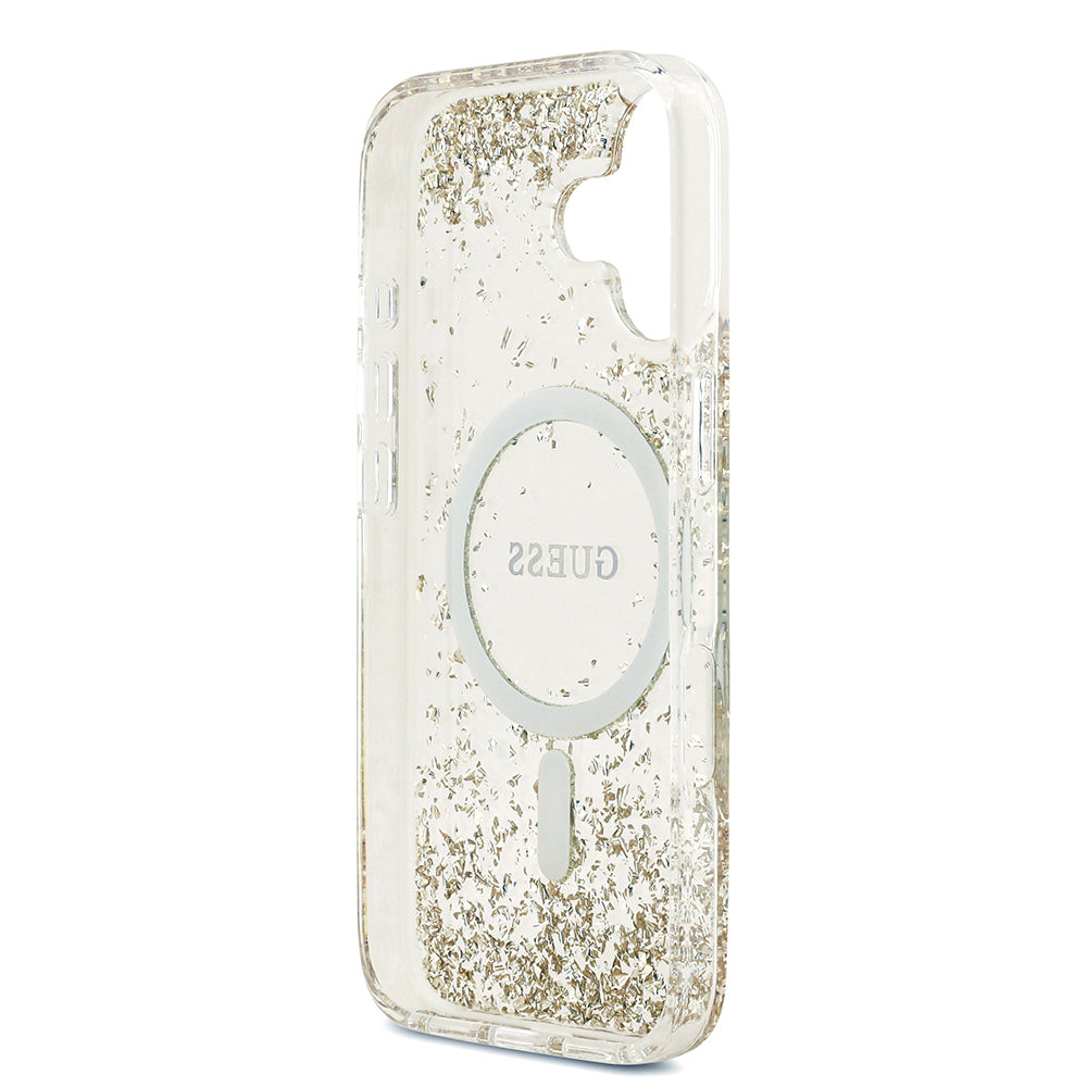 iPhone 17 Kılıf Guess Orijinal Lisanslı M-safe Şarj Özellikli Transparan Resin Bottom Kılıf