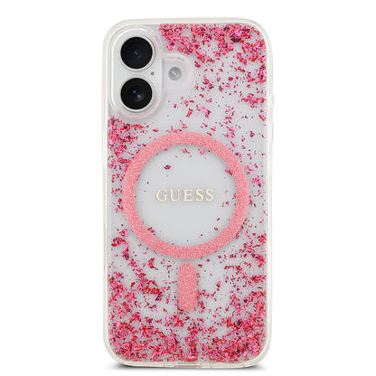 iPhone 17 Kılıf Guess Orijinal Lisanslı M-safe Şarj Özellikli Transparan Resin Bottom Kılıf