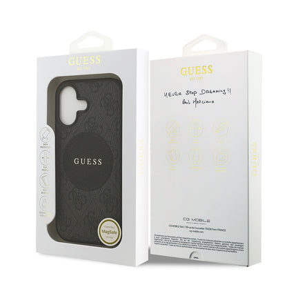 iPhone 17 Kılıf Guess Orijinal Lisanslı M-safe Şarj Özellikli Yazı Logolu Circle Classic Kılıf