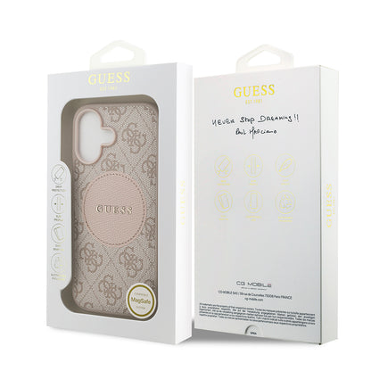 iPhone 17 Kılıf Guess Orijinal Lisanslı M-safe Şarj Özellikli Yazı Logolu Circle Classic Kılıf