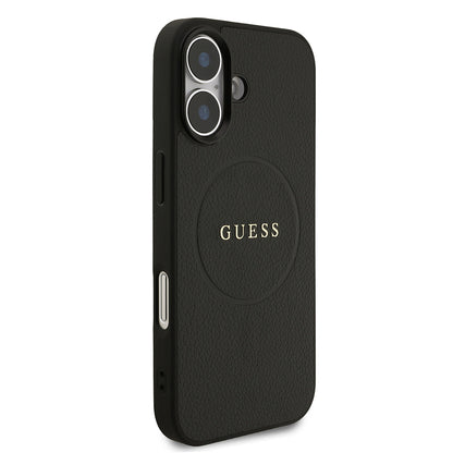 iPhone 17 Kılıf Guess Orijinal Lisanslı M-safe Şarj Özellikli Yazı Logolu PU Deri Kılıf