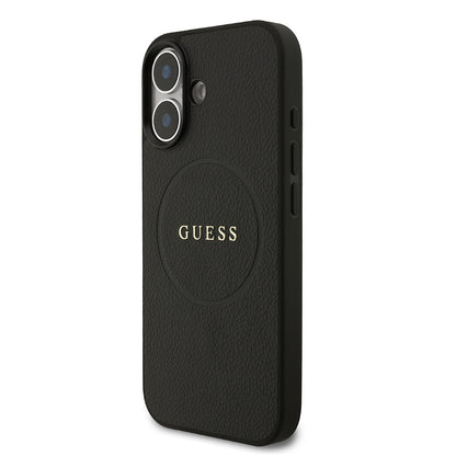 iPhone 17 Kılıf Guess Orijinal Lisanslı M-safe Şarj Özellikli Yazı Logolu PU Deri Kılıf
