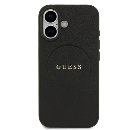 iPhone 17 Kılıf Guess Orijinal Lisanslı M-safe Şarj Özellikli Yazı Logolu PU Deri Kılıf