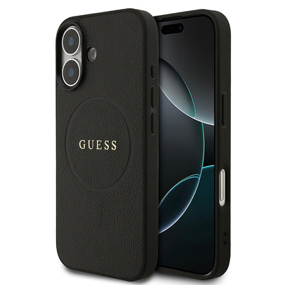 iPhone 17 Kılıf Guess Orijinal Lisanslı M-safe Şarj Özellikli Yazı Logolu PU Deri Kılıf