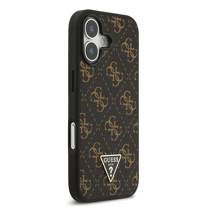 iPhone 17 Kılıf Guess Orijinal Lisanslı PU Deri 4G Desenli Üçgen Logolu Kılıf