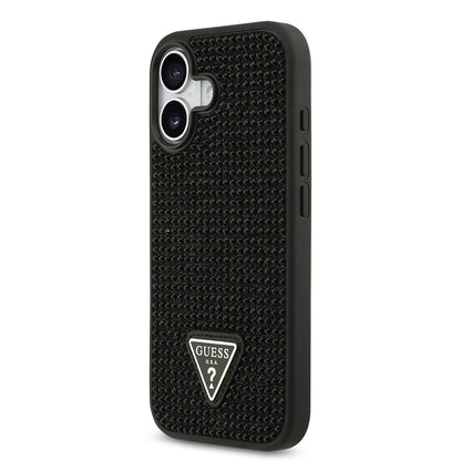 iPhone 17 Kılıf Guess Orijinal Lisanslı Taşlı Arka Yüzey Üçgen Logolu Kılıf