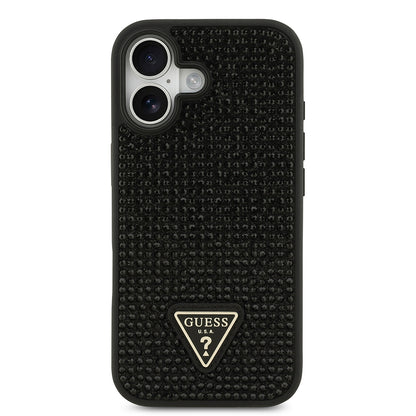 iPhone 17 Kılıf Guess Orijinal Lisanslı Taşlı Arka Yüzey Üçgen Logolu Kılıf