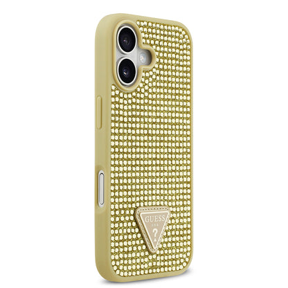 iPhone 17 Kılıf Guess Orijinal Lisanslı Taşlı Arka Yüzey Üçgen Logolu Kılıf