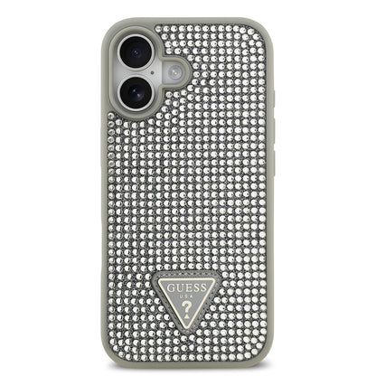iPhone 17 Kılıf Guess Orijinal Lisanslı Taşlı Arka Yüzey Üçgen Logolu Kılıf