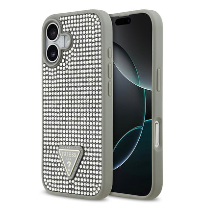 iPhone 17 Kılıf Guess Orijinal Lisanslı Taşlı Arka Yüzey Üçgen Logolu Kılıf