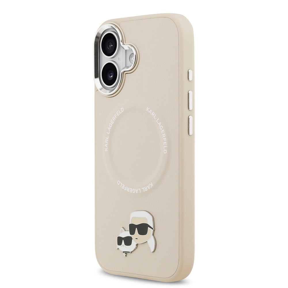 iPhone 17 Kılıf Karl Lagerfeld Orijinal Lisanslı M-safe Şarj Özellikli Metal Kamera ve Buton Tasarımlı K&C PU Deri Kılıf