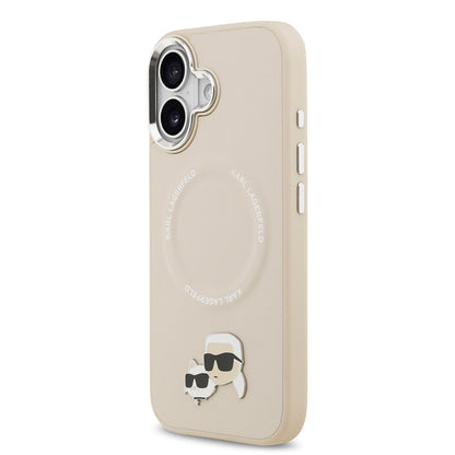 iPhone 17 Kılıf Karl Lagerfeld Orijinal Lisanslı M-safe Şarj Özellikli Metal Kamera ve Buton Tasarımlı K&C PU Deri Kılıf