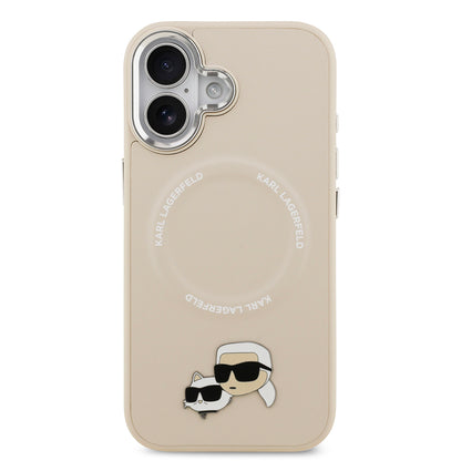 iPhone 17 Kılıf Karl Lagerfeld Orijinal Lisanslı M-safe Şarj Özellikli Metal Kamera ve Buton Tasarımlı K&C PU Deri Kılıf