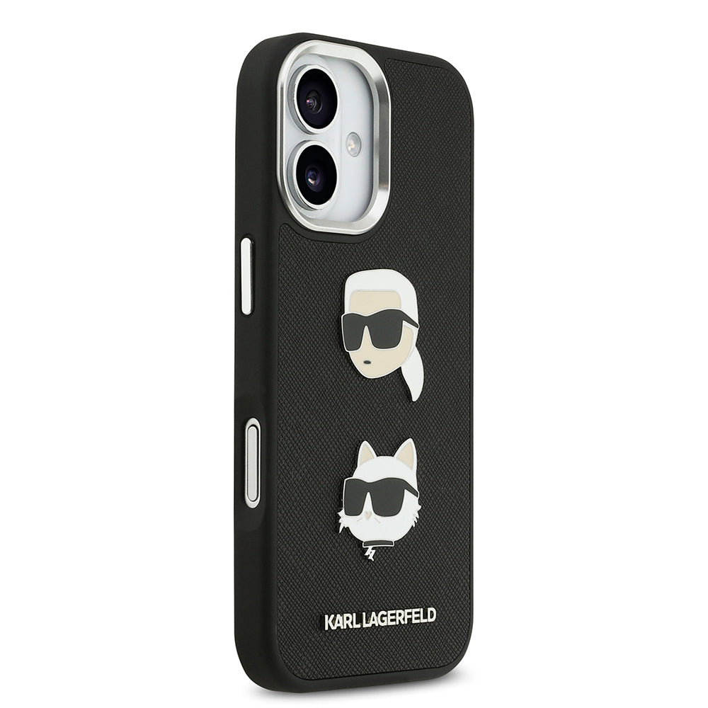 iPhone 17 Kılıf Karl Lagerfeld Orijinal Lisanslı Metal Logolu K&C Heads Pin Kılıf