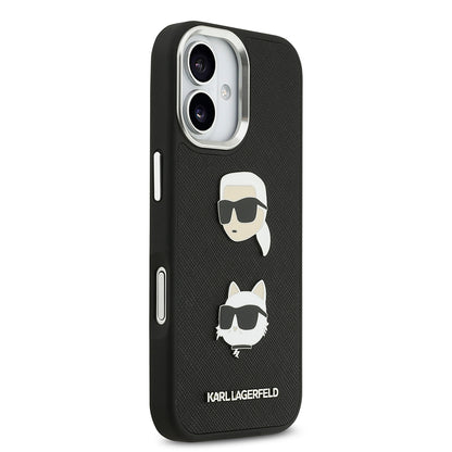 iPhone 17 Kılıf Karl Lagerfeld Orijinal Lisanslı Metal Logolu K&C Heads Pin Kılıf