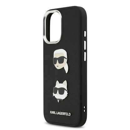 iPhone 17 Kılıf Karl Lagerfeld Orijinal Lisanslı Metal Logolu K&C Heads Pin Kılıf