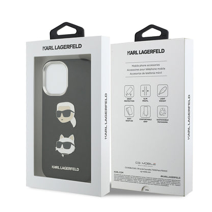 iPhone 17 Kılıf Karl Lagerfeld Orijinal Lisanslı Metal Logolu K&C Heads Pin Kılıf