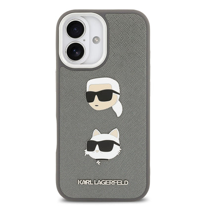 iPhone 17 Kılıf Karl Lagerfeld Orijinal Lisanslı Metal Logolu K&C Heads Pin Kılıf