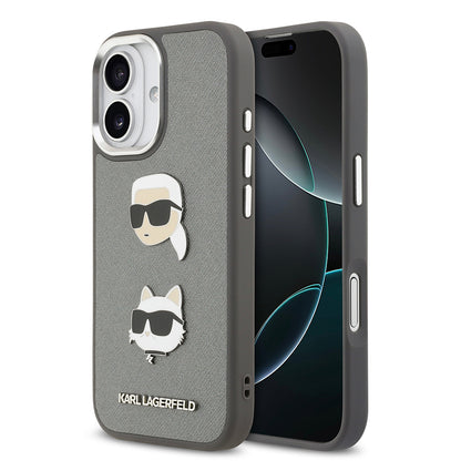 iPhone 17 Kılıf Karl Lagerfeld Orijinal Lisanslı Metal Logolu K&C Heads Pin Kılıf