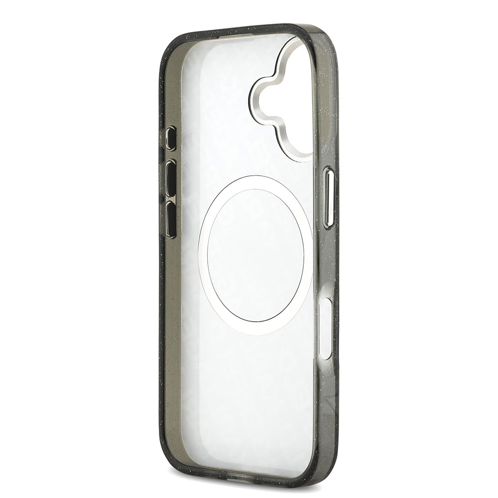 iPhone 17 Kılıf Karl Lagerfeld Orijinal Lisanslı Parlayan Simli Karl & Choupette Heads Kılıf