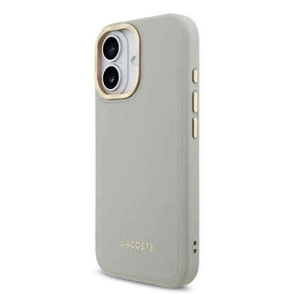 iPhone 17 Kılıf Lacoste Orijinal Lisanslı M-safe Şarj Özellikli Champs Elysees PU Deri Tasarımlı Kılıf