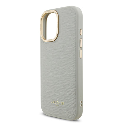 iPhone 17 Kılıf Lacoste Orijinal Lisanslı M-safe Şarj Özellikli Champs Elysees PU Deri Tasarımlı Kılıf