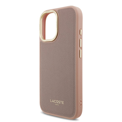 iPhone 17 Kılıf Lacoste Orijinal Lisanslı M-safe Şarj Özellikli Champs Elysees PU Deri Tasarımlı Kılıf