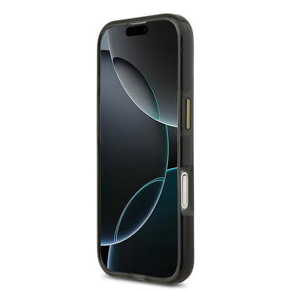 iPhone 17 Kılıf Lacoste Orijinal Lisanslı M-safe Şarj Özellikli Gold Timsah Logolu Buzlu Kılıf