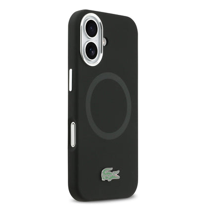 iPhone 17 Kılıf Lacoste Orijinal Lisanslı M-safe Şarj Özellikli İkonik Logolu Metal Kamera Çerçeveli Silikon Kılıf