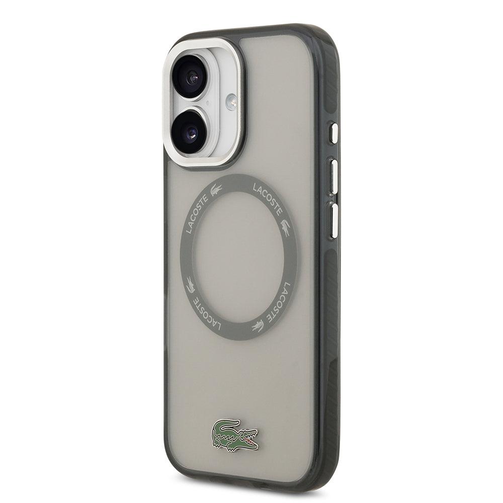 iPhone 17 Kılıf Lacoste Orijinal Lisanslı M-safe Şarj Özellikli İkonik Timsah Logolu Buzlu Kılıf